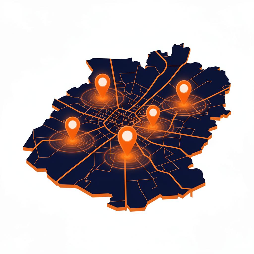 Mapa estilizado da Região 16 atendida pelo 016Eats